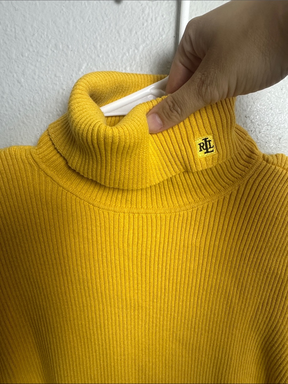 Ralph Lauren Yellow Ribbed Turtleneck Sweater - Women's - Picture 3 of 4